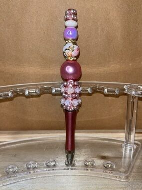 Handcrafted Pink Beaded Ballpoint Pen